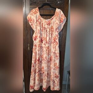 Liz Claiborne Coral and Orange Floral Dress